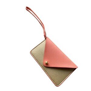 Minor History Postscript Wristlet Envelope Card Holder Wallet Leather Gold Peach